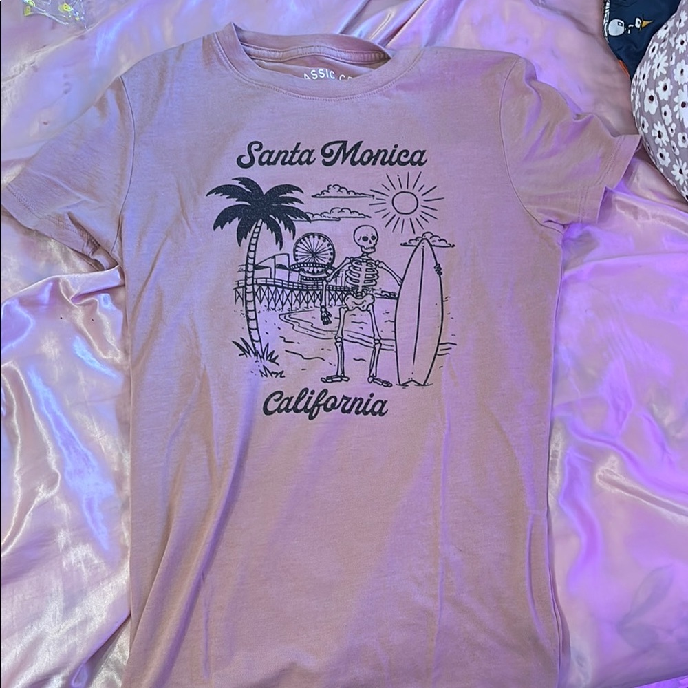 Aeropostale Pink Santa Monica Graphic Tee